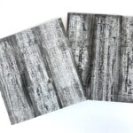 Set of Two Black and Whitewash Rustic Wood Wall Art Hanging Panels
