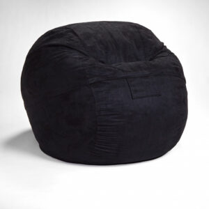 Blue Striped Square Pouf