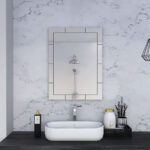 Modern Beveled Tile Design Wall Mirror