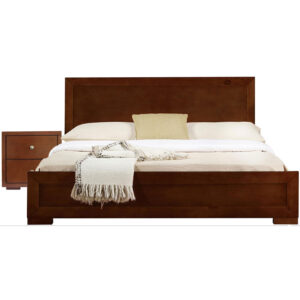 Moma Cherry Wood Platform King Bed With Two Nightstands