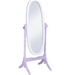 Pretty Pastel Purple and White Cheval Standing Oval Mirror