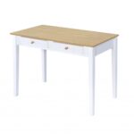 Wood And White Finish Cottage Desk With 2 Drawers
