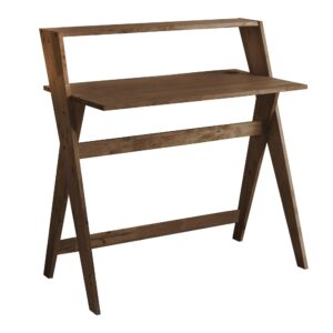 Mod White and Natural Two Piece Desk and Shelve Set