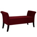 Deep Red Settee Style Storage Bench