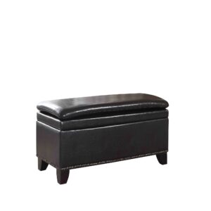 Dark Grey Faux Leather Bench