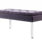 Contemporary Chic Purple Gray and Clear Acrylic Storage Bench