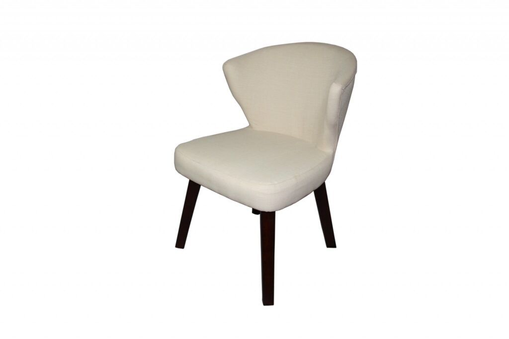 31″ Cream and Black Wooden Curve Back Dining or Accent Chair