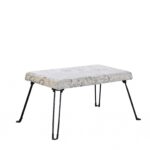 31″ Black and White Postcard Microfiber Folding Bench