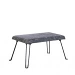 31″ Blue and Cream Postcard Upholstered Folding Bench