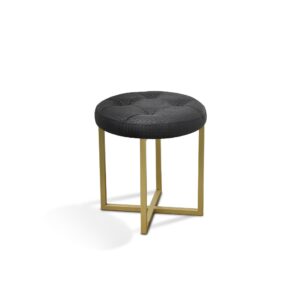 White Faux Leather And Espresso Wooden Bar Chair