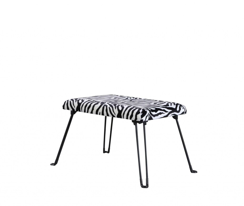 24″ Faux Zebra Microfiber Folding Bench