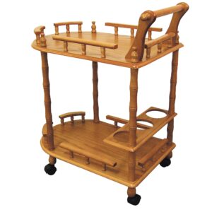 Mod Black and Natural Microwave Kitchen Cart