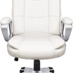 White Leather Executive Chair with Lumbar Support