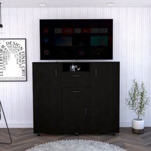 29" Black Three Drawer Dresser