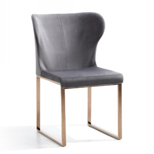 26" Transitional Grey Faux Leather Stainless Steel Swivel Bar Stool