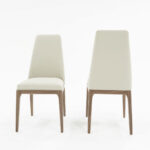 Set of Two Gray Walnut Dining Chairs