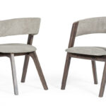 Set of Two Gray Wenge Dining Chairs