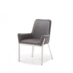 Grey Faux Leather Dining Chair