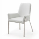 White Faux Leather Dining Chair