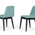 Set of Two Mint Fabric Dining Chairs
