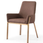 Brown Brass Dining Chair