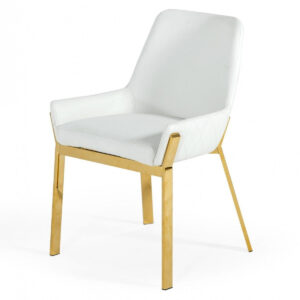 White Gold Contemporary Dining Chair