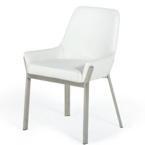Taupe Nailhead Faux Leather Dining Arm Chair