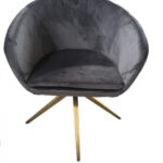 Gray Bronze Velved Dining Chair