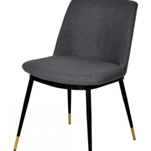 Set of Two Dark Brown and Gray Stainless Steel Chairs