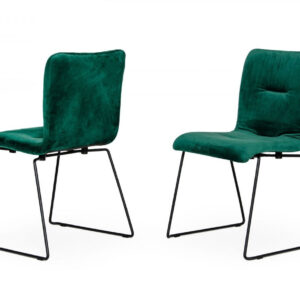 Set of Two Dark Brown and Gray Stainless Steel Chairs