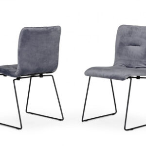 Set of Two Gray Metro Mix Cantilever Dining Chairs