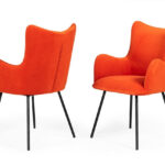 Red and Black Mid Century Modern Dining or Side Chair