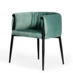Mod Light Green and Black Velvet Dining or Side Chair