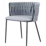 Light Gray Black Contemporary Dining Chair
