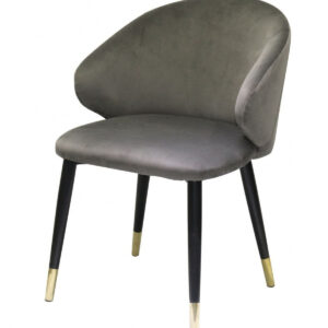 Set of Two Dark Brown and Gray Stainless Steel Chairs