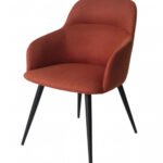Orange and Black Linen Ergo Modern Dining Chair