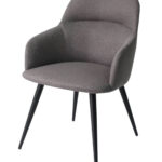 Gray and Black Linen Ergo Modern Dining Chair