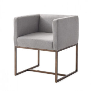 Set of Two Dark Brown and Gray Stainless Steel Chairs
