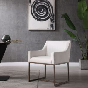 White Gold Contemporary Dining Chair