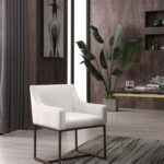 Beige Velvet Antique Brass Dining Chair