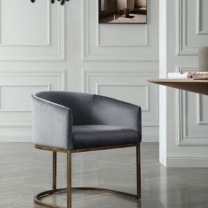 Gray Gold Modern Dining Chair