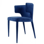Blue Velvet Wrapped Dining Chair