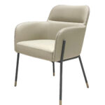 Pale Gray Faux Leather Modern Dining or Side Chair