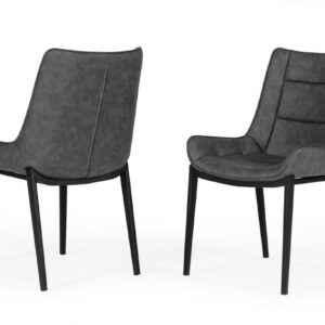 Set of Two Blue Velvet Dining Chairs
