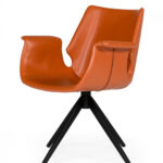 Cognac Faux Leather Dining Chair