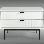 White Matte Contemporary Nightstand with Two Drawers