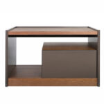 Modern Walnut Nightstand with Drawer Box and Shelf