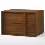 Modern Walnut Nightstand with Two Integrated Drawers