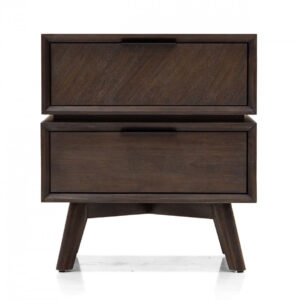 Gray Century Modern Wood 2 Drawer Nightstand