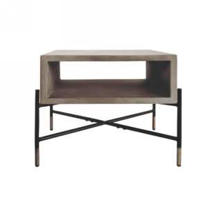 Set of Two Dark Brown and Gray Stainless Steel Chairs